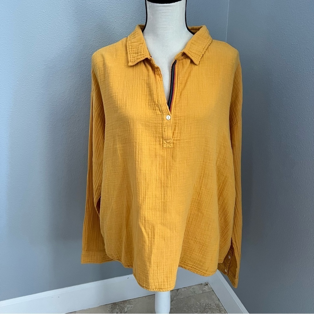 Dylan Yellow Boxy Button Down Shirt